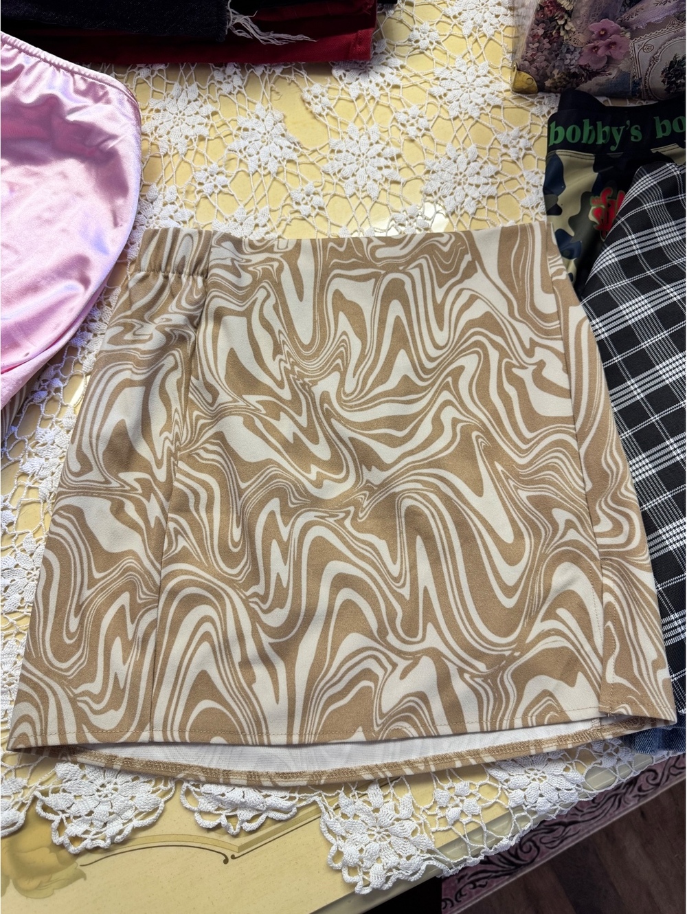 Streetwear society tan swirl skirt